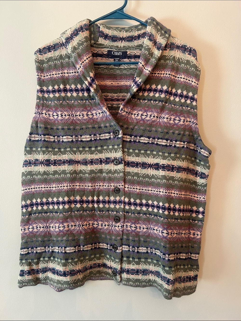 Chaps Sweater Vest, Women’s Size 1X, Fair Isle